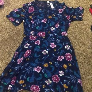 SS FF Mini Navy Floral Dress